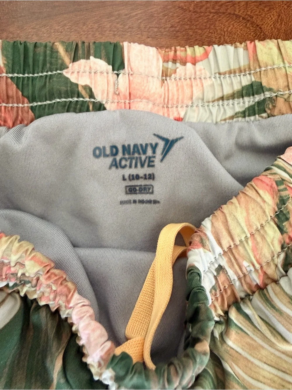 Old Navy Tropical Floral Drawstring Shorts - Pink & Green